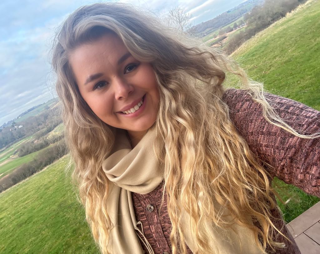 Callie Athay in a field in Cwmbran